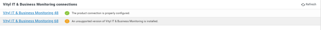 An image showing the Connection Status section of the Home Page
